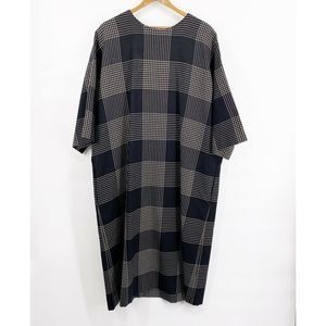 Elegant Black and White Plaid Dress